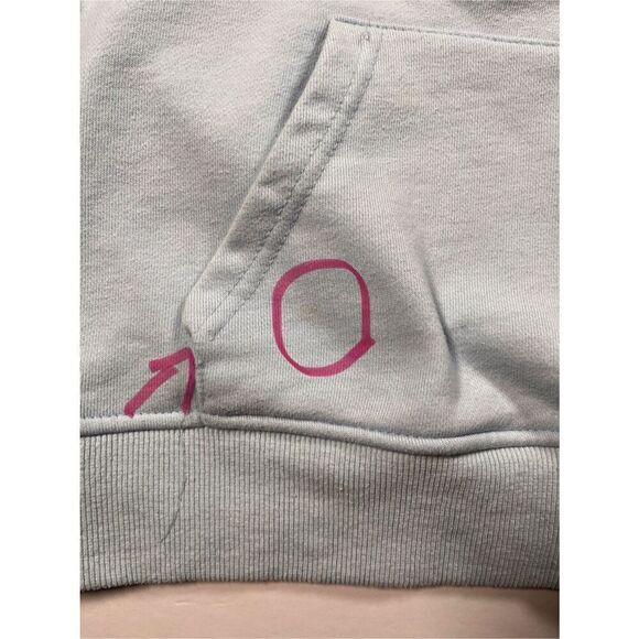 Drew Skatehouse Mascot Hoodie Light Blue Womens Large Smiley Face Justin Bieber - Picture 7 of 10